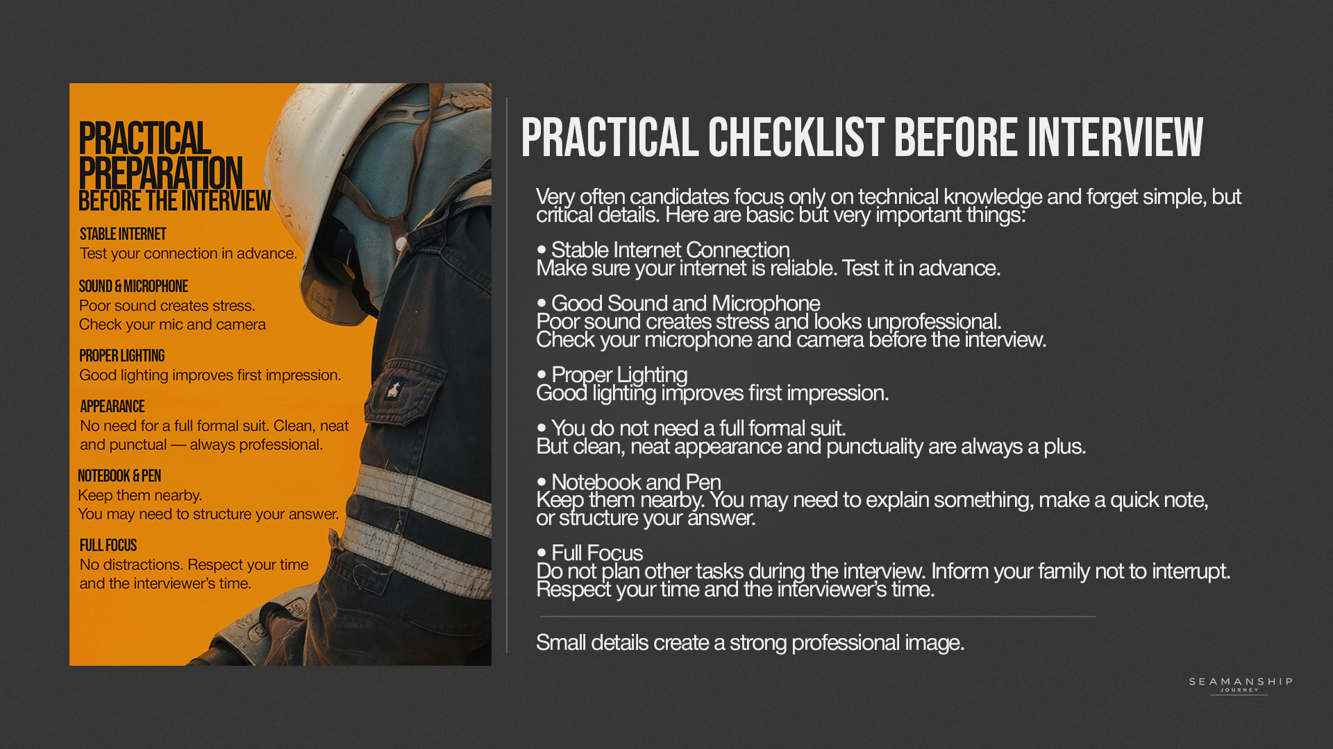 Practical Checklist Before Interview